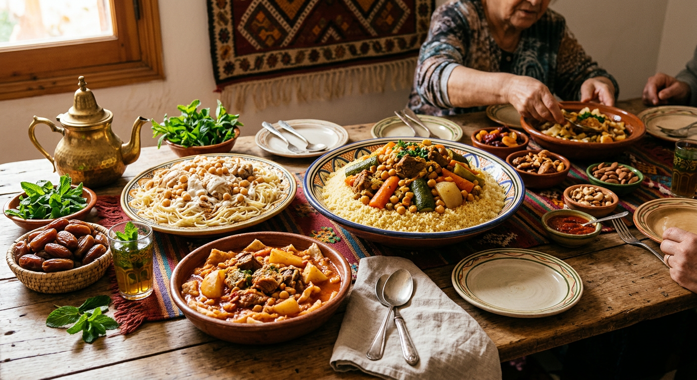 تشكيلة من الأطباق الجزائرية التقليدية